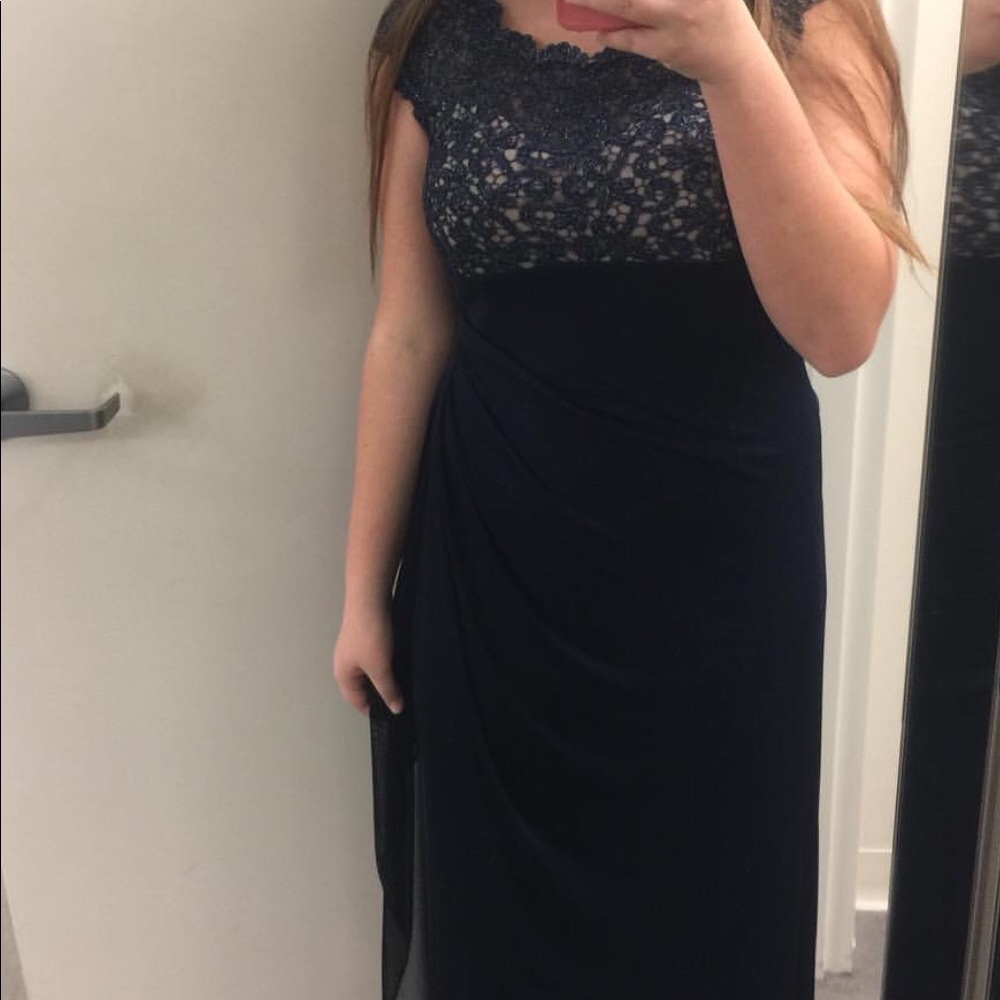 Navy blue prom dress/evening gown. David’s bridal.